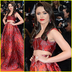 Kristina Bazan Wows In Red at 'Slack Bay' Premiere in Cannes