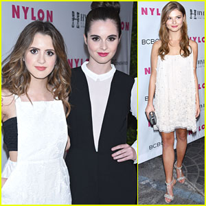 Vanessa Marano Can't Stop From Hiding Behind Sister Laura at Nylon's Young Hollywood Party