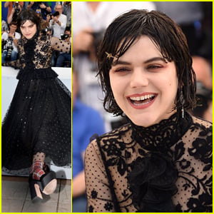 Soko Shows Off Her Plaid Socks at Cannes Photo Call