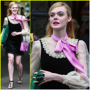 Elle Fanning Sports a Serious Bow at Gucci Cruise Show in London