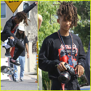 Jaden Smith shows off his skateboarding skills as he hits the Calabasas  Mall