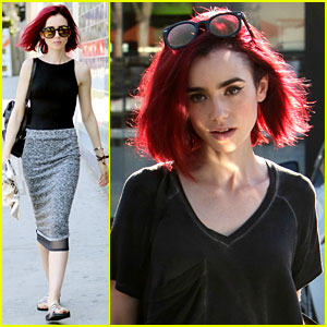 Lily Collins Goes Red – See Her New Hair Color! | Lily Collins | Just Jared  Jr.