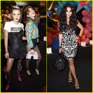 Bella Thorne Wears Tiara For Moschino Made LA Fashion Show With Vanessa Hudgens