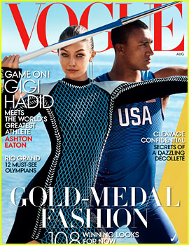 Gigi Hadid Covers 'Vogue' August 2016 with Olympian Ashton Eaton!