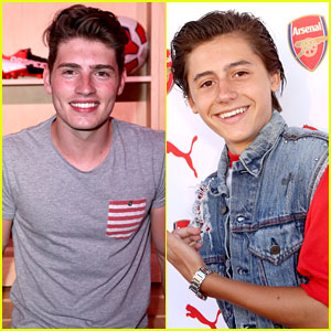 Gregg Sulkin Chills With Arsenal Soccer Players at Puma Reveal