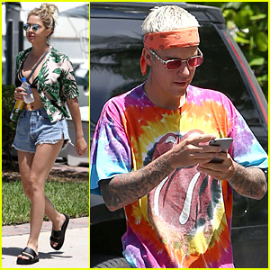 Justin Bieber & Ashley Benson Celebrate July 4th Together in Miami!