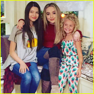 Sabrina Carpenter Gets a Visit From Her 'Adventures' Co-Stars Nikki Hahn & Mallory Mahoney on 'GMW' Set