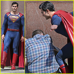 Tyler Hoechlin Saves The Day as Superman While Filming For ‘Supergirl ...