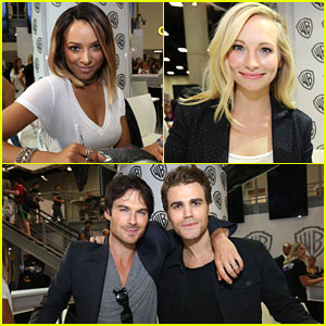 Kat Graham & Candice King Hit Signing Booth After Revealing Character's Stories for 'Vampire Diaries' Season 8