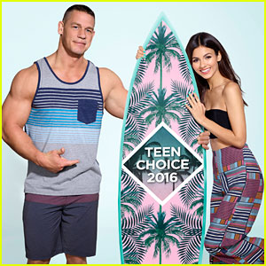 Victoria Justice & John Cena Pose with Surfboard in Teen Choice Awards 2016 Promo Pic!