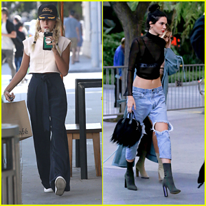 Kendall Jenner and Hailey Baldwin flash plenty of skin as they arrive  together for Adele concert in Los Angeles