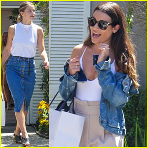 Lea Michele Attends the Day of Indulgence with Melissa Benoist!