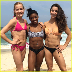 Simone Biles, Aly Raisman & Madison Kocian Show Off Amazing Abs at the Beach in Brazil
