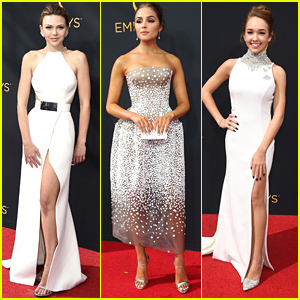 Aimee Teegarden Steps Out at Emmy Awards with Olivia Culpo & Holly Taylor