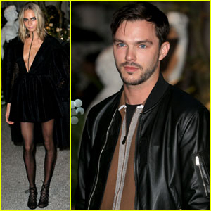 Cara Delevingne & Nicholas Hoult Step Out for 'Burberry' London Fashion Show