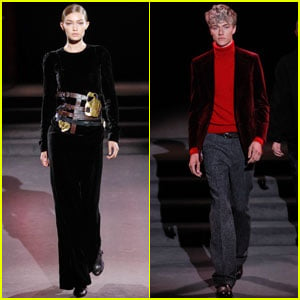 Gigi Hadid Hits the Tom Ford Catwalk With Lucky Blue Smith