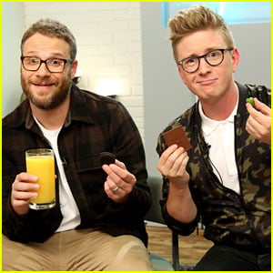 Tyler Oakley Plays 'Munchie Madness' with Seth Rogen - Watch Now!