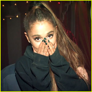 Ariana Grande Falls to the Ground in Hilarious Haunted House Video!
