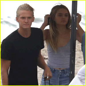 Cody Simpson Chats Up Model Charlotte Lawrence on the Beach