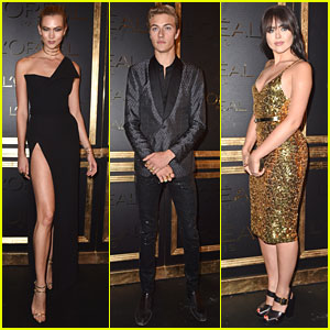 Karlie Kloss, Lucky Blue Smith, Kristina Bazan Step Out For Gold Obsession Party