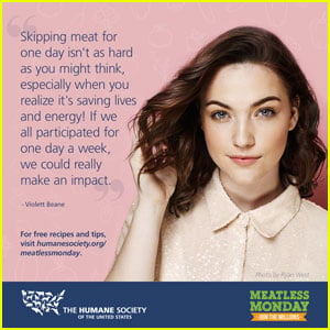 Violett Beane is Pushing to Make a Difference With Meatless Monday's