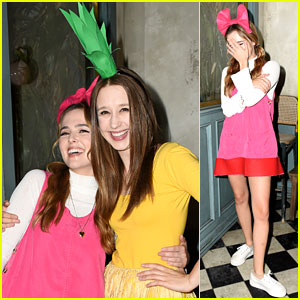 Zoey Deutch Dresses as Hey Arnold's Helga for Halloween!