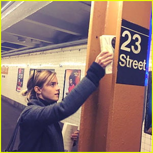 Emma Watson Hides Maya Angelou's Book Around NYC Subway, Vows to 'Fight Harder' After Election