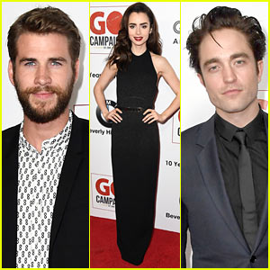 Liam Hemsworth, Robert Pattinson & Lily Collins Look Sharp at GO Campaign Gala