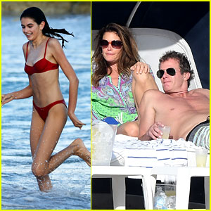 Model Kaia Gerber Spends Christmas Day on the Beach with Family!