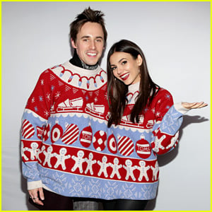 Victoria Justice & Boyfriend Reeve Carney Took the Cutest Photo Booth Pics at Just Jared's Holiday Party!