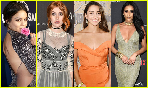 Vanessa Hudgens, Katherine McNamara & 6 Other Stars that Rocked Scene-Stealing Accessories on Golden Globes Night!