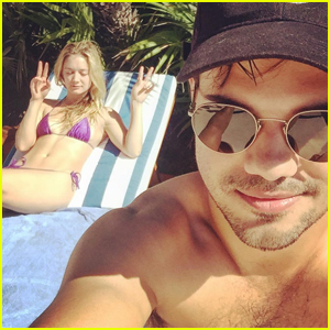 Billie Lourd & Taylor Lautner Jet to Cabo For The Weekend