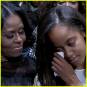 VIDEO: Malia Obama Tears Up During President Obama's Farewell Address