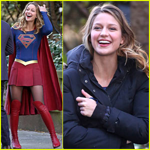 Melissa Benoist is All Smiles on the ‘Supergirl’ Set | Melissa Benoist ...