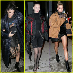 Kendall Jenner, Bella Hadid, & Hailey Baldwin Enjoy a Girls' Night