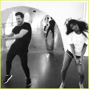 Normani Kordei Teaches DWTS Partner Val Chmerkovskiy The 'Work From Home' Choreography - Watch the Vid!