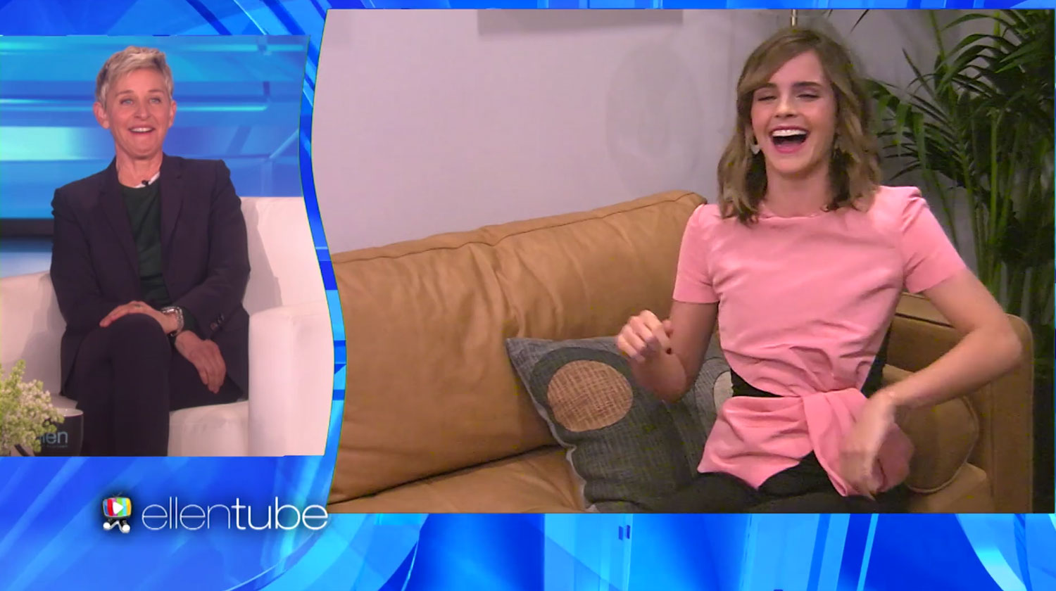Emma Watson Can't Contain Her Laughter During Funny Hidden Camera Prank for  'Ellen' (Video) | Ellen DeGeneres, Emma Watson | Just Jared Jr.