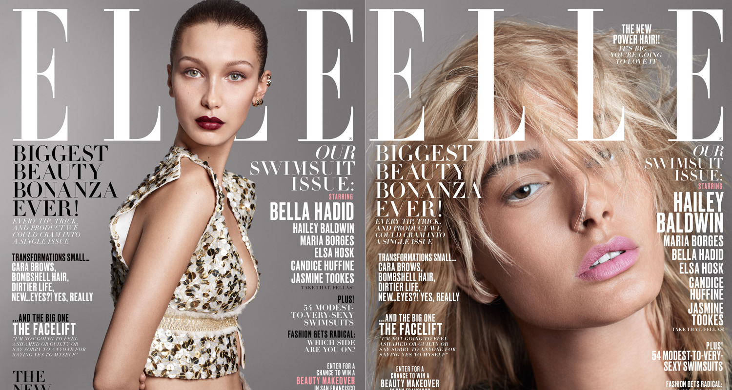 Hailey Baldwin & Bella Hadid Take on ‘Elle’ Cover With Their Model Pals ...