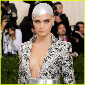 Cara Delevingne Paints Her Head Silver for Met Gala 2017!