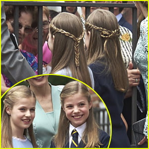 Princesses Leonor & Sofia of Spain Match Their Hairstyles For Sofia's First Communion