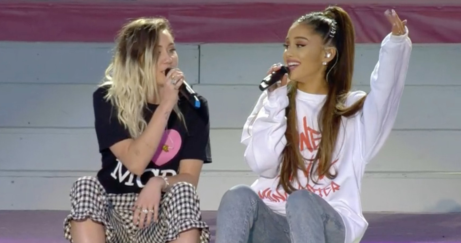 Ariana Grande Sings ‘Don’t Dream It’s Over’ with Miley Cyrus at ‘One Love Manchester’ (Video