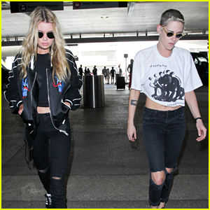 Kristen Stewart & Stella Maxwell Catch a Flight in Coordinating Outfits ...