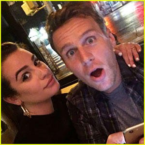 Lea Michele Reunites With 'Glee' Co-Star & BFF Jonathan Groff in NYC
