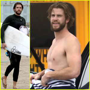Liam Hemsworth Goes Shirtless After Surfing Alongside Dolphins!