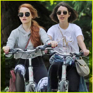 Madelaine Petsch & Adelaide Kane Go Bike Riding Together in Vancouver