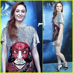 Sophie Turner Sparkles in a T-Shirt Dress at the 'Game of Thrones' Premiere!