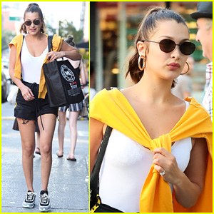 Bella Hadid Adds a Preppy Touch to Her Sporty Style
