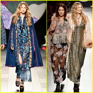 Gigi Hadid Loses Shoe During Anna Sui Show, Laughs It Off With Sister Bella (Video)