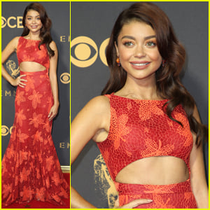 Sarah Hyland Is One Red Hot Lady at Emmy Awards 2017