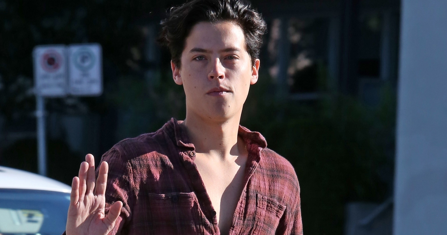 Cole Sprouse Dreamily Waves to Fans While Walking Down the Street.